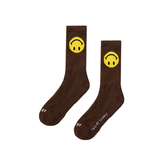 MARKET clothing brand SMILEY UPSIDE DOWN SOCKS. Find more graphic tees, socks, hats and small goods at MarketStudios.com. Formally Chinatown Market.
