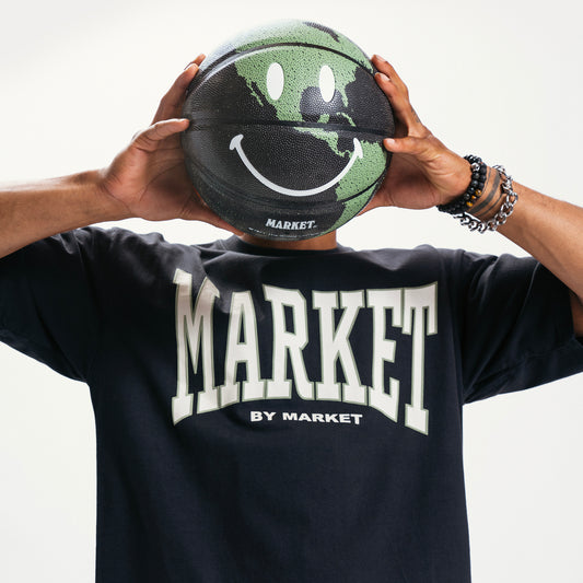 MARKET clothing brand SMILEY BITMAP BASKETBALL. Find more basketballs, sporting goods, homegoods and graphic tees at MarketStudios.com. Formally Chinatown Market. 
