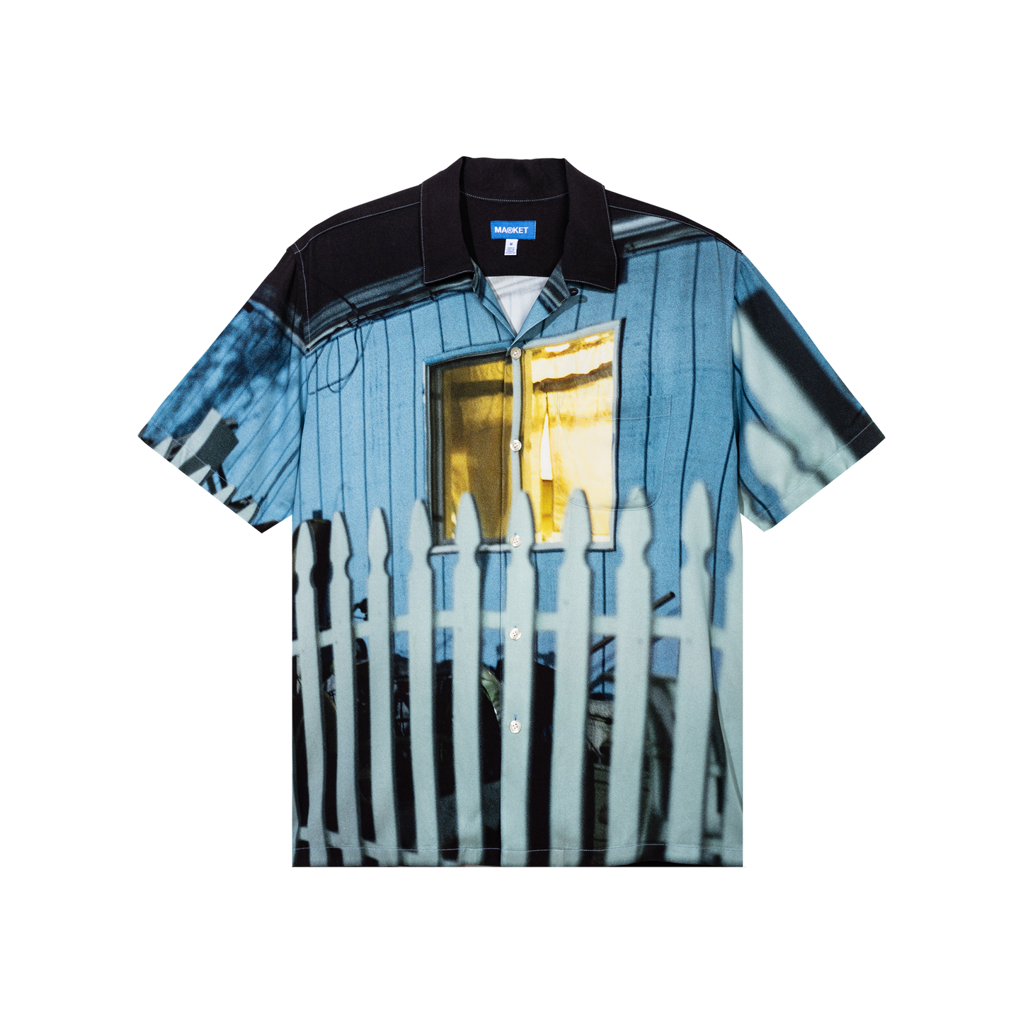 EVENING BLUE SS BUTTON UP
