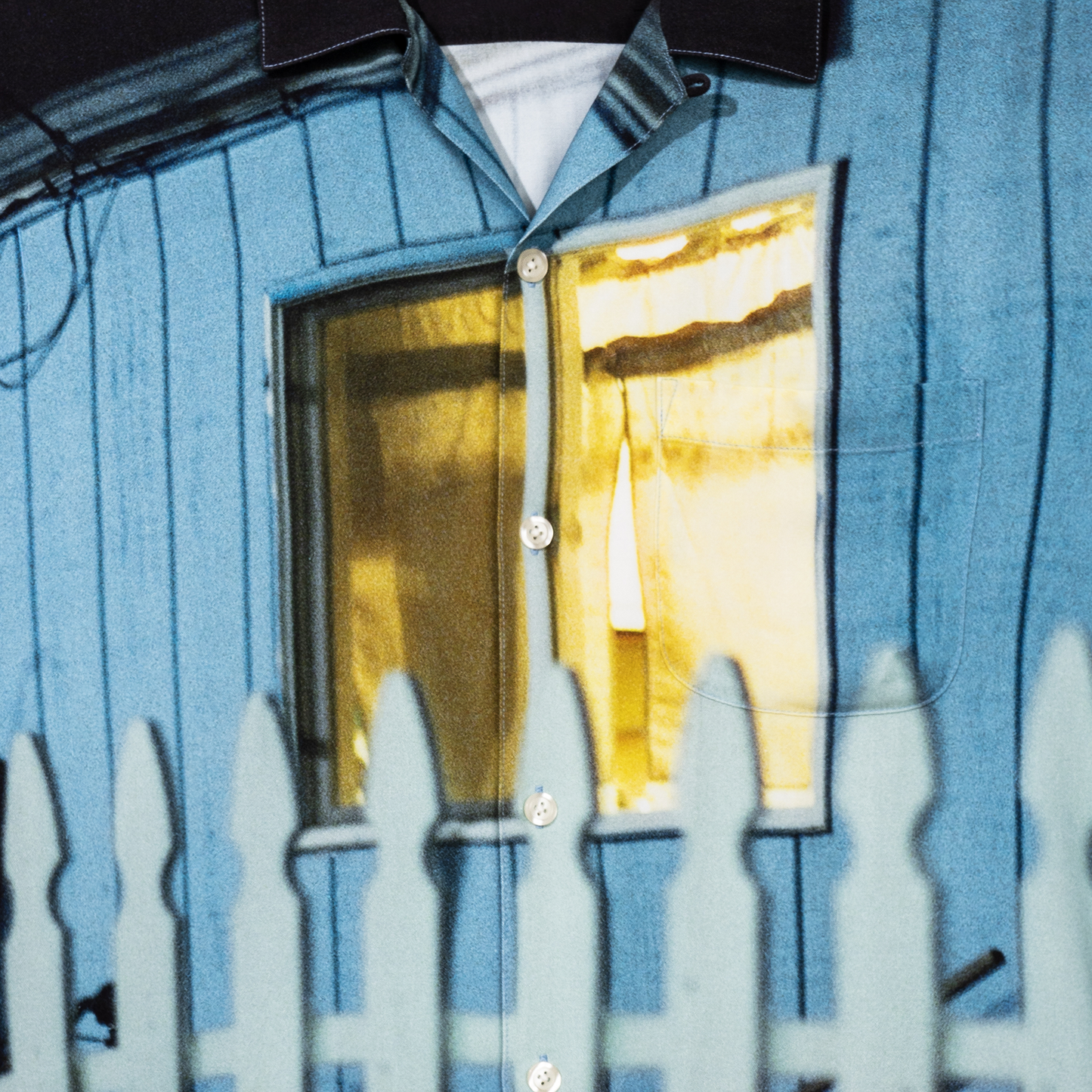EVENING BLUE SS BUTTON UP
