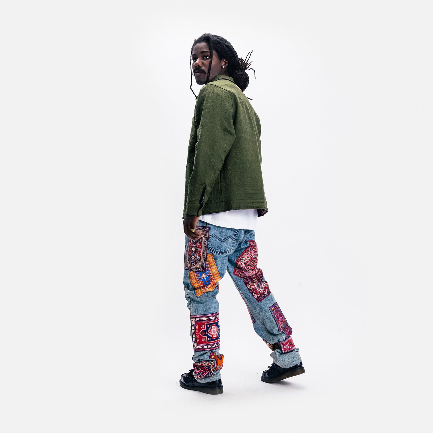 RUG DEALER LABEL DENIM PANTS