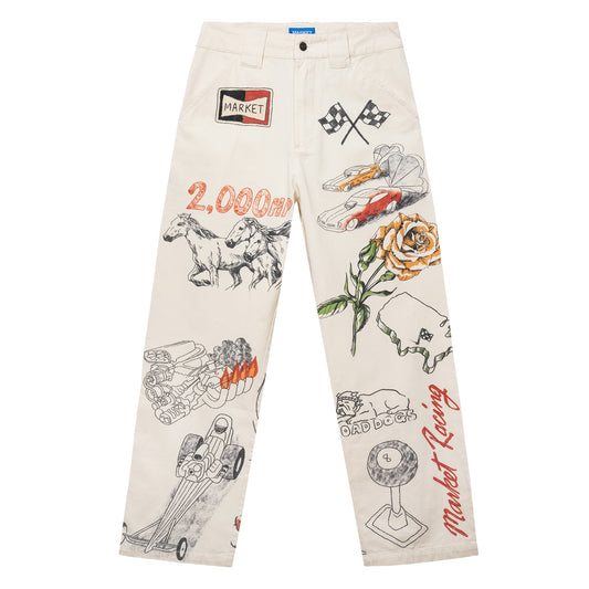 MARKET clothing brand HORSEPOWER SENIOR PANTS. Find more graphic tees, sweatpants, shorts and more bottoms at MarketStudios.com. Formally Chinatown Market. 