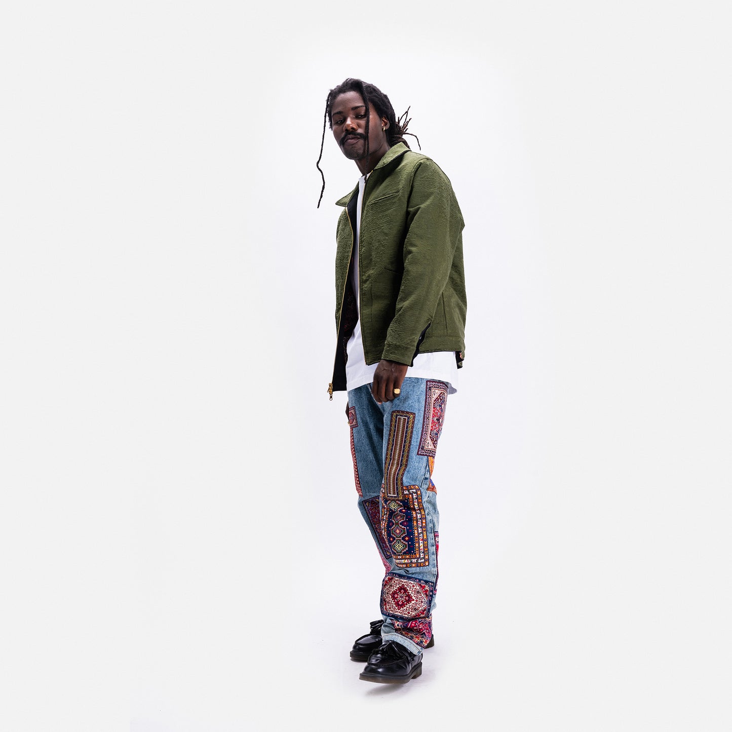 RUG DEALER LABEL DENIM PANTS