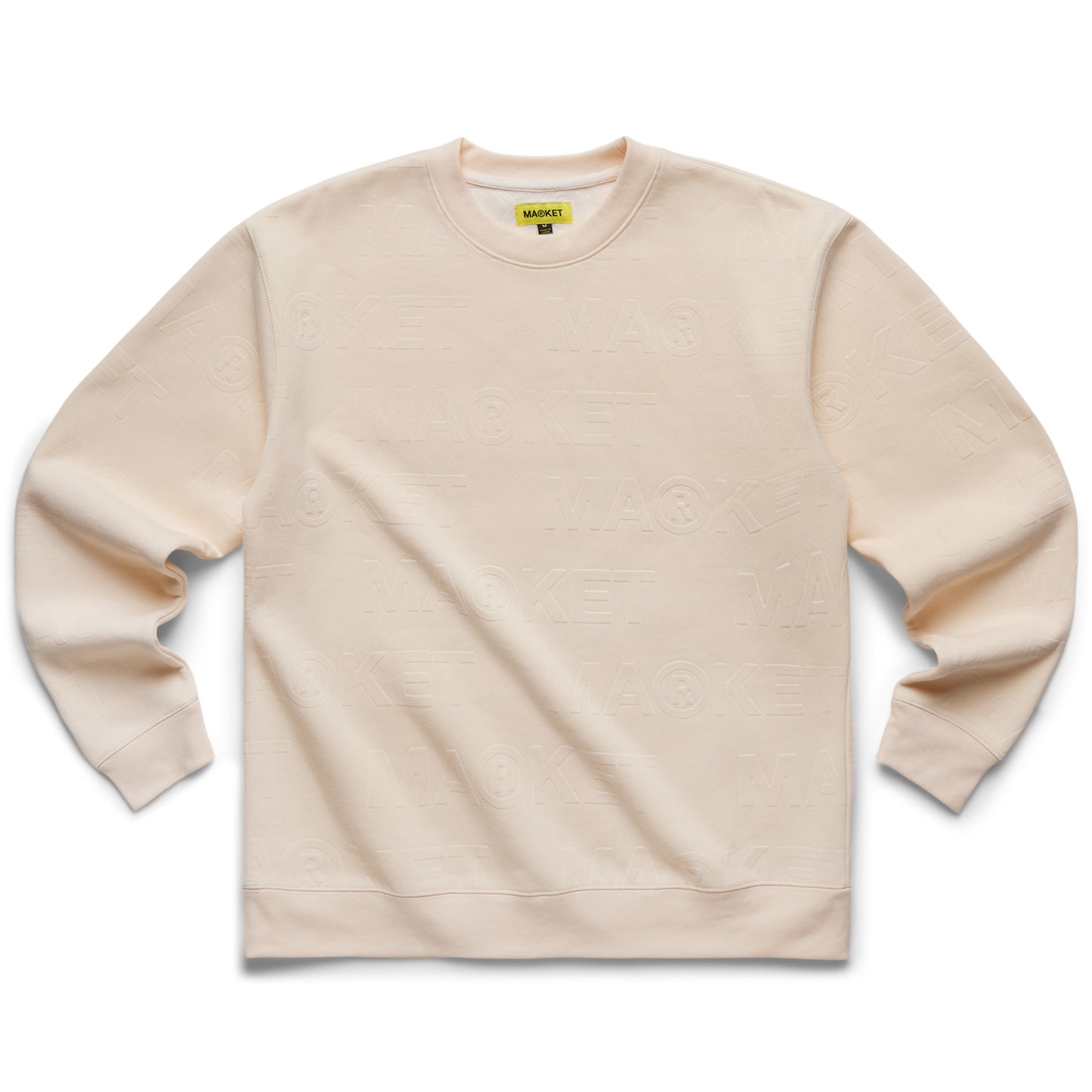 MINIMAL EMBOSS PRINT FLEECE CREWNECK