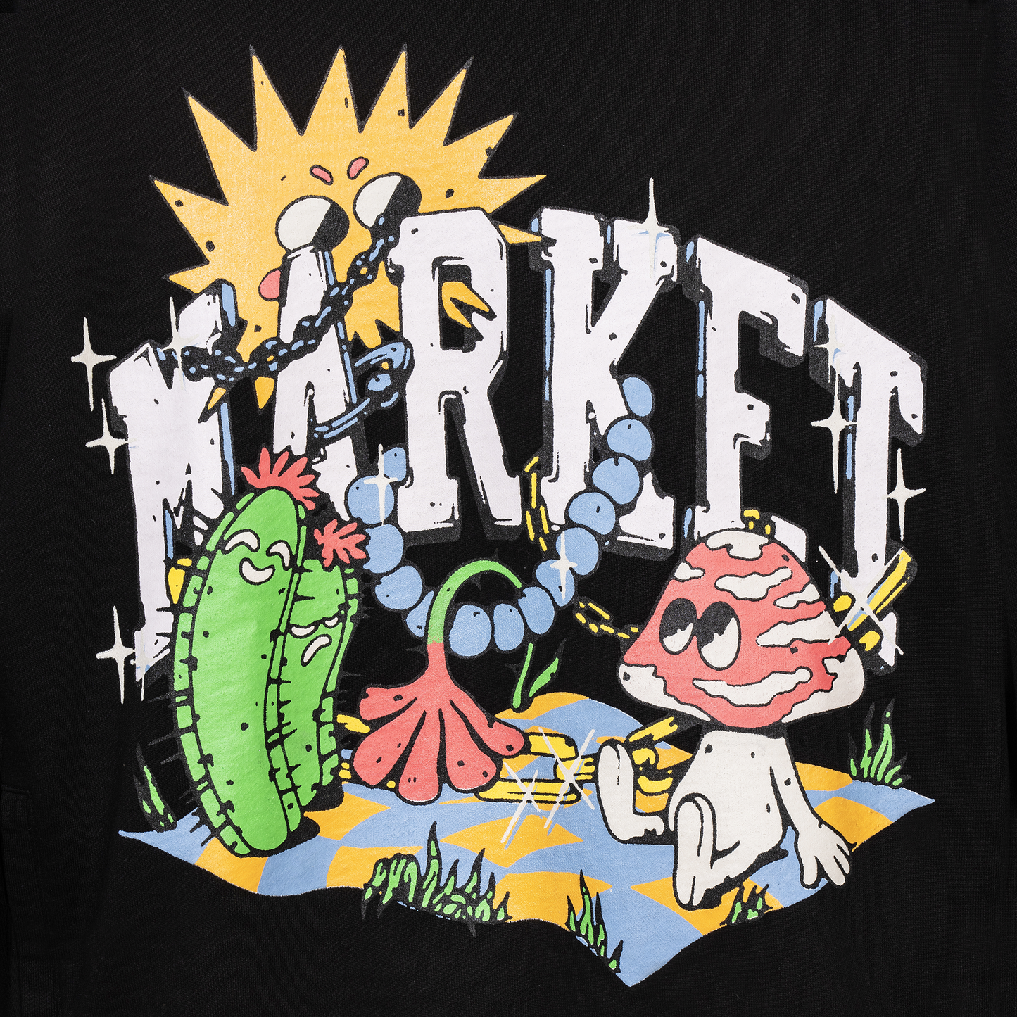 MARKET clothing brand. MARKET graphic tees. Chinatown Market clothing. MARKET Studios hoodie sweatshirt . 100% Cotton hoodie. Graphic Streetwear Tee Shirt. Fantasy Farm Hoodie