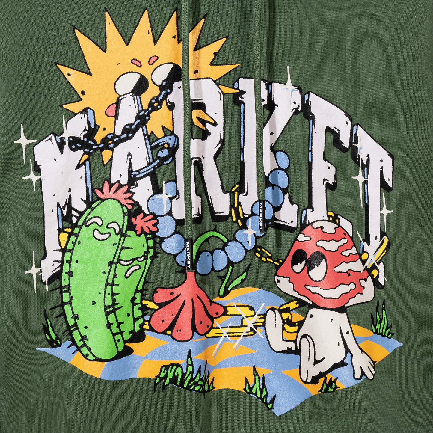 MARKET clothing brand. MARKET graphic tees. Chinatown Market clothing. MARKET Studios hoodie sweatshirt . 100% Cotton hoodie. Graphic Streetwear Tee Shirt. Fantasy Farm Hoodie