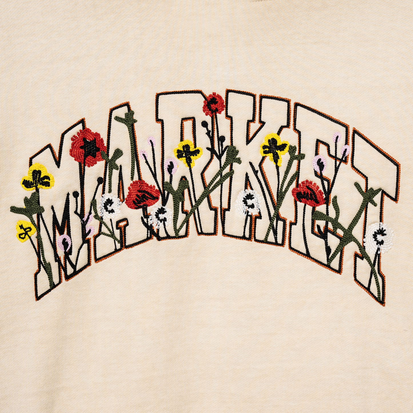 MARKET clothing brand. MARKET graphic tees. Chinatown Market clothing. MARKET Studios hoodie sweatshirt . 100% Cotton hoodie. Graphic Streetwear Tee Shirt. Bouquet Flower Embroidered Hoodie