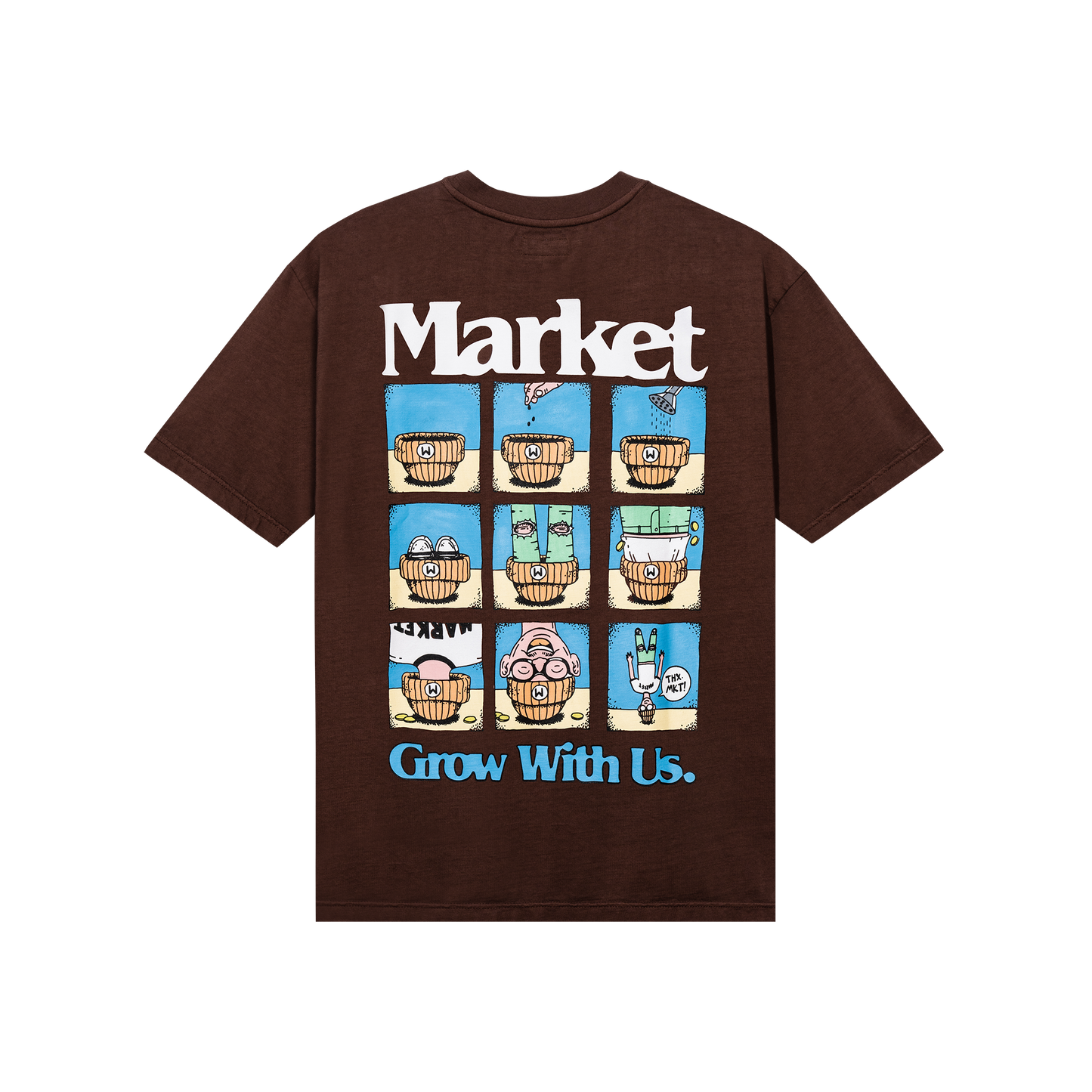 MARKET clothing brand. MARKET graphic tees. Chinatown Market clothing. MARKET Studios t-shirt. 100% Cotton T-Shirt. Graphic Streetwear Tee Shirt. Grow With Us T-Shirt