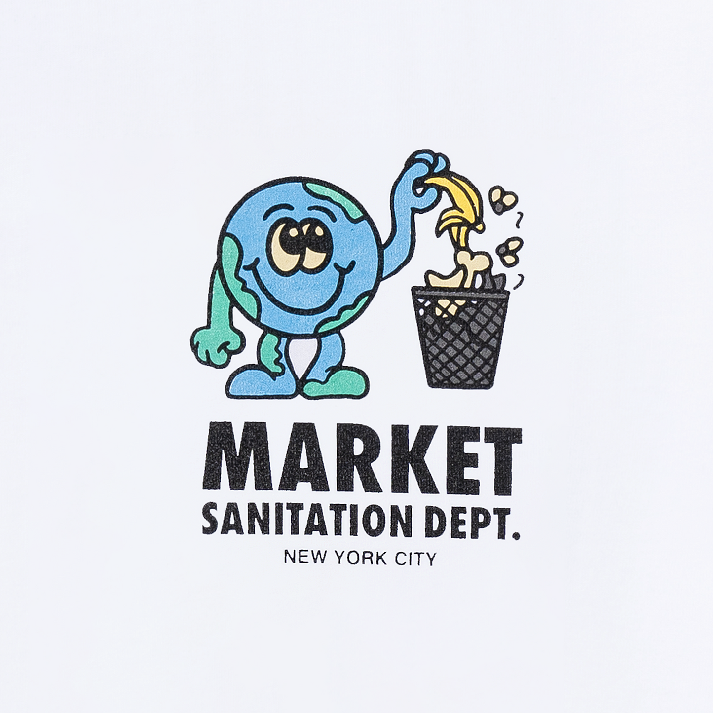 MARKET clothing brand. MARKET graphic tees. Chinatown Market clothing. MARKET Studios t-shirt. 100% Cotton T-Shirt. Graphic Streetwear Tee Shirt. Sanitation Dept T-Shirt
