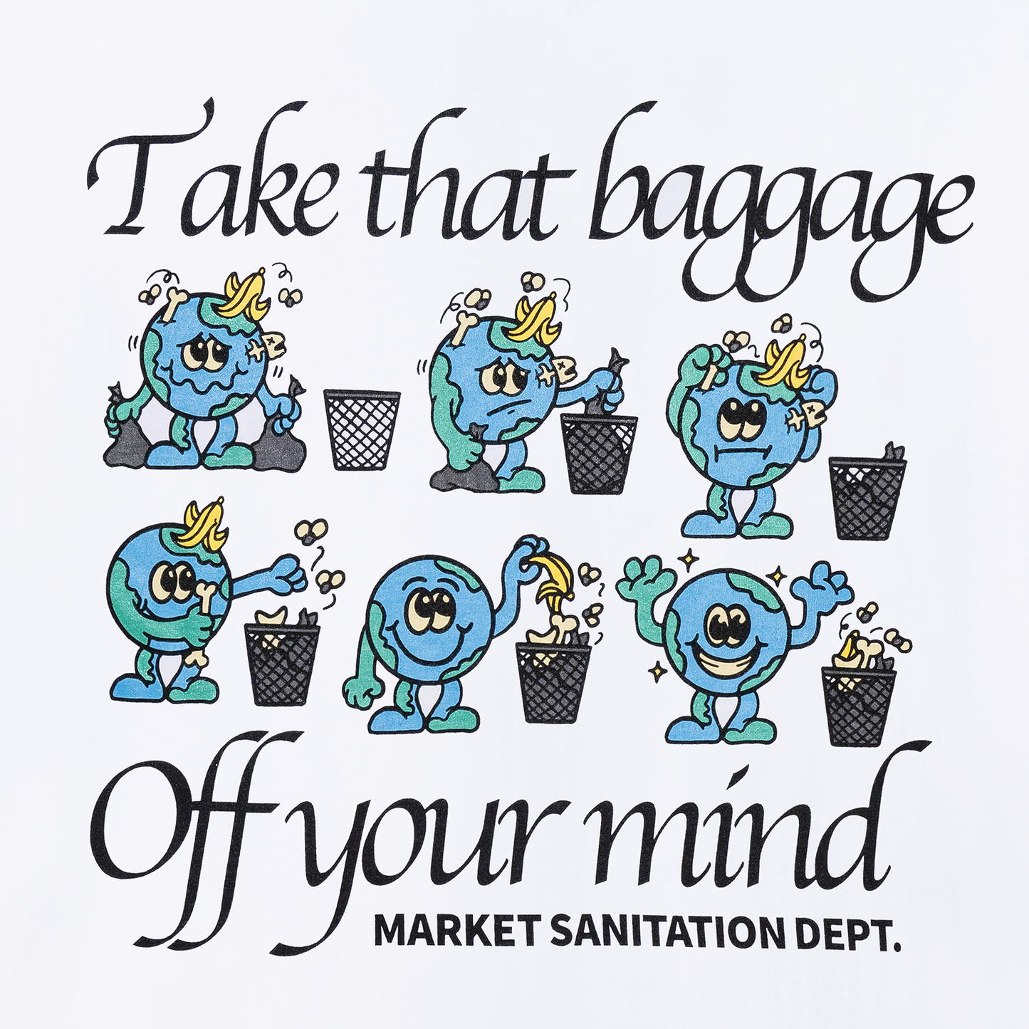 MARKET clothing brand. MARKET graphic tees. Chinatown Market clothing. MARKET Studios t-shirt. 100% Cotton T-Shirt. Graphic Streetwear Tee Shirt. Sanitation Dept T-Shirt
