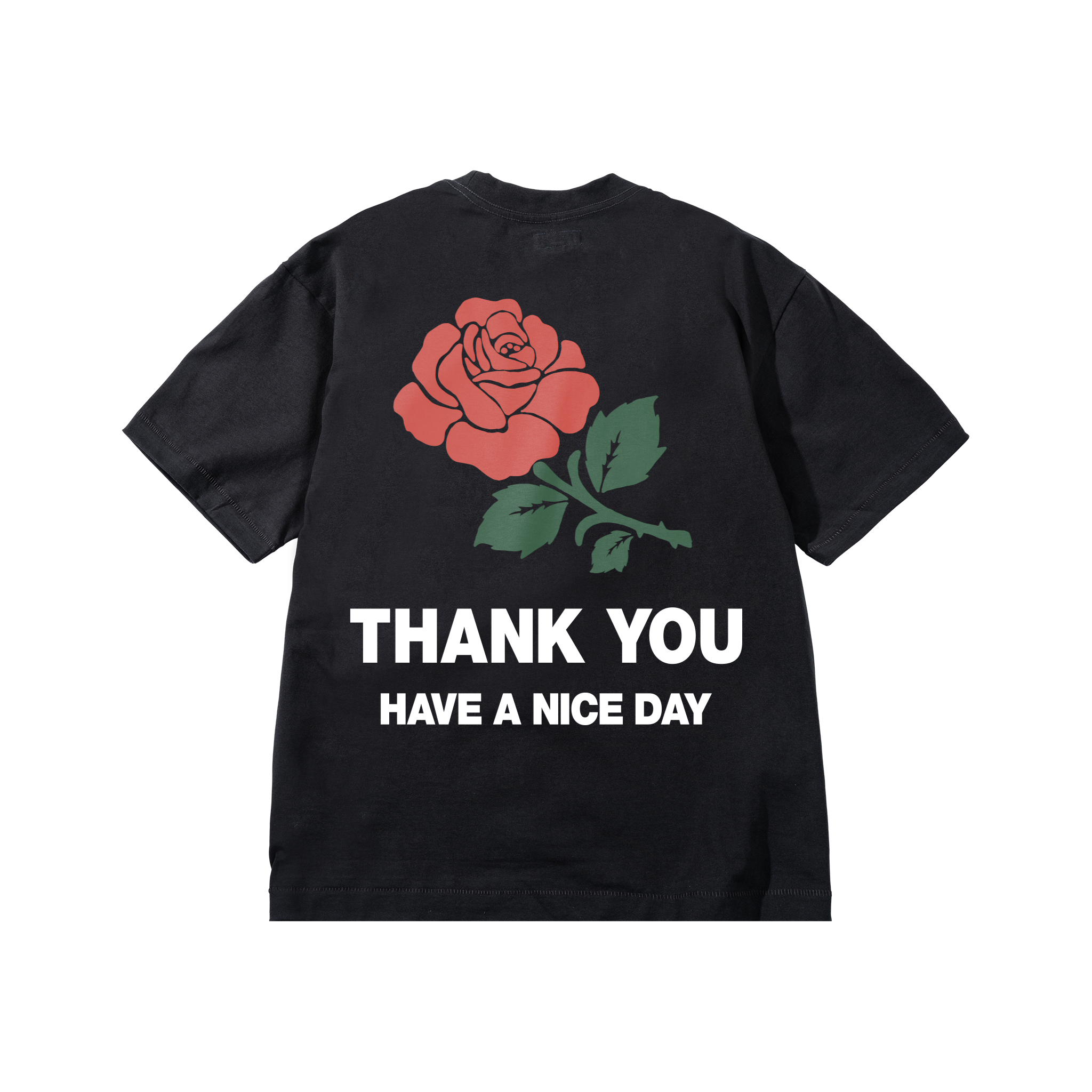 THANK YOU ROSE T-SHIRT - JET BLACK