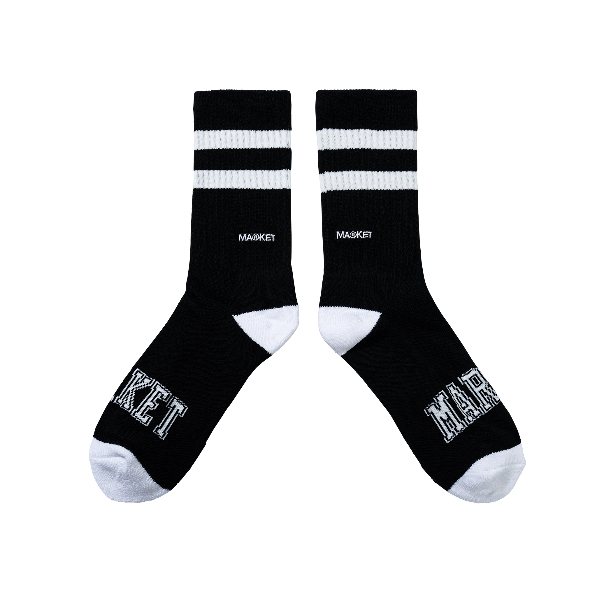 CORE STRIPE CREW SOCKS- BLACK