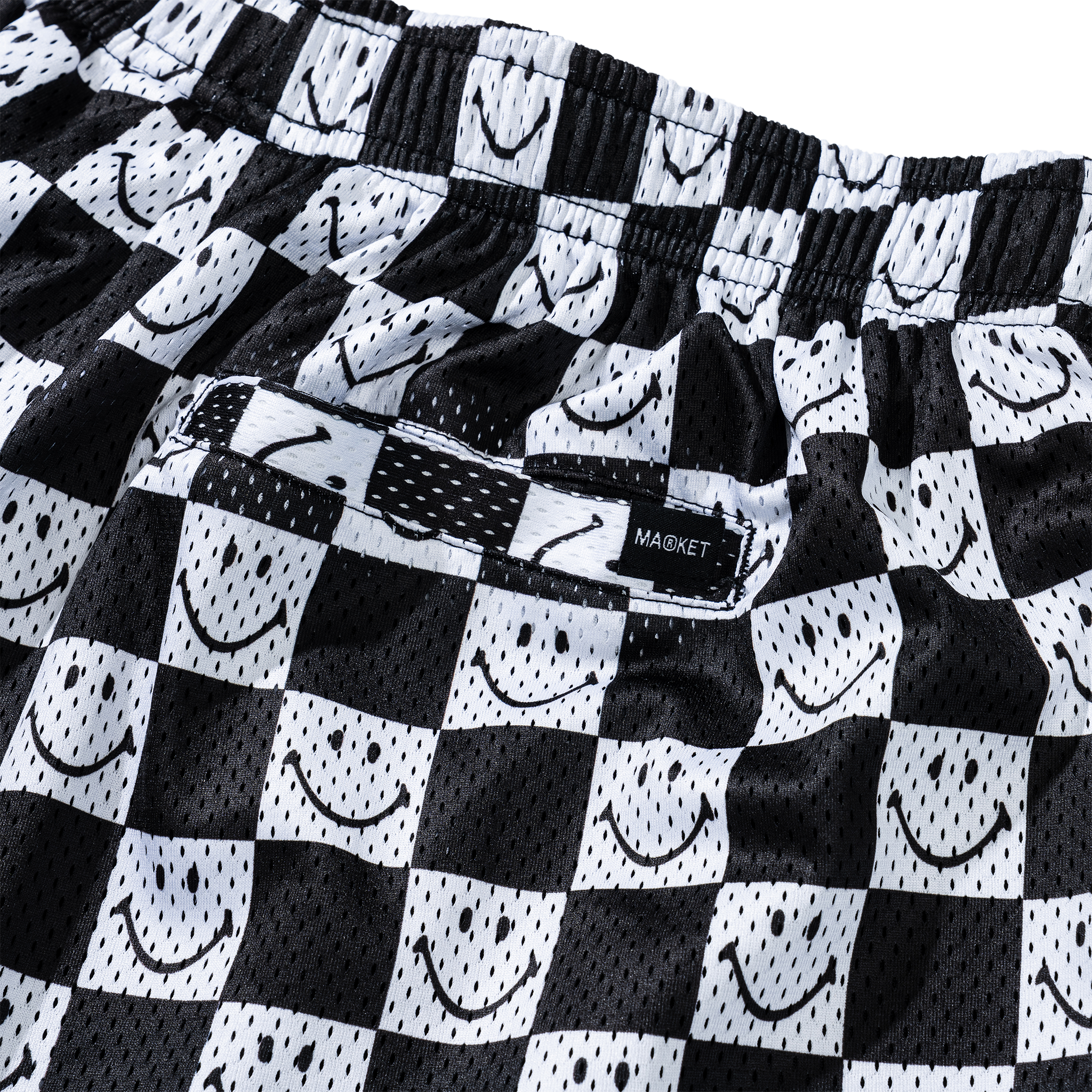 SMILEY CHECKERBOARD MESH SHORTS