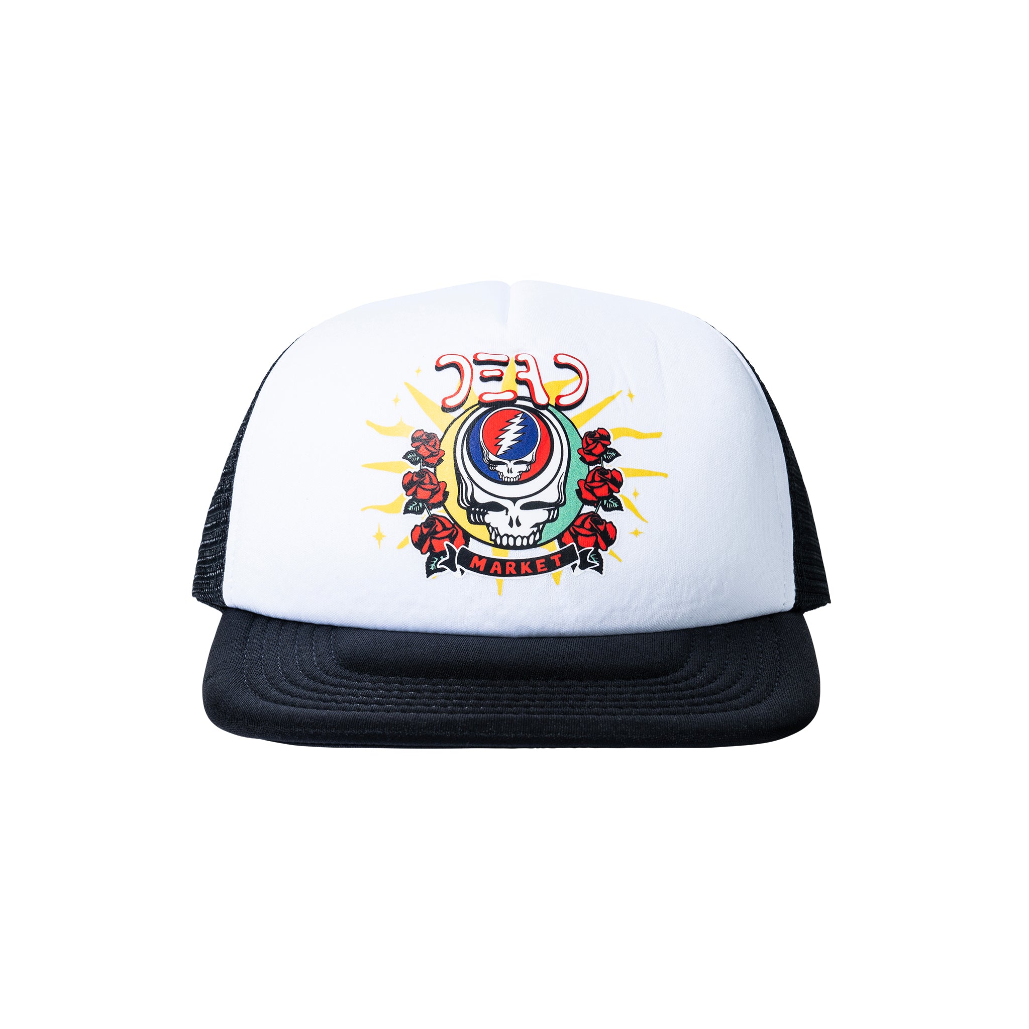 MARKET clothing brand GD SOLAR FLARE TRUCKER HAT. Find more graphic tees, hats, beanies, hoodies at MarketStudios.com. Formally Chinatown Market.