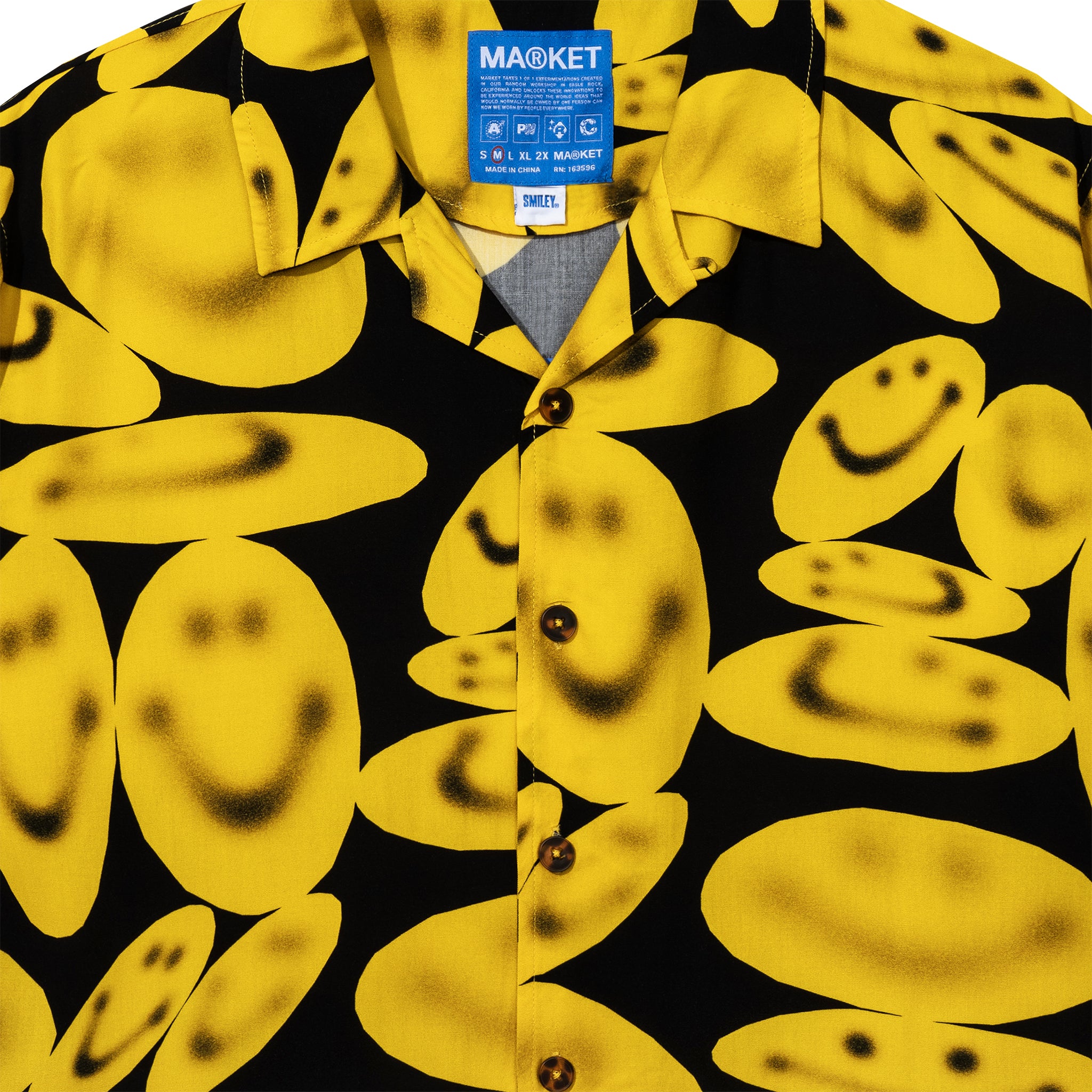 MARKET clothing brand SMILEY AFTERHOURS SS BUTTON UP. Find more graphic tees, hats, hoodies and more at MarketStudios.com. Formally Chinatown Market.