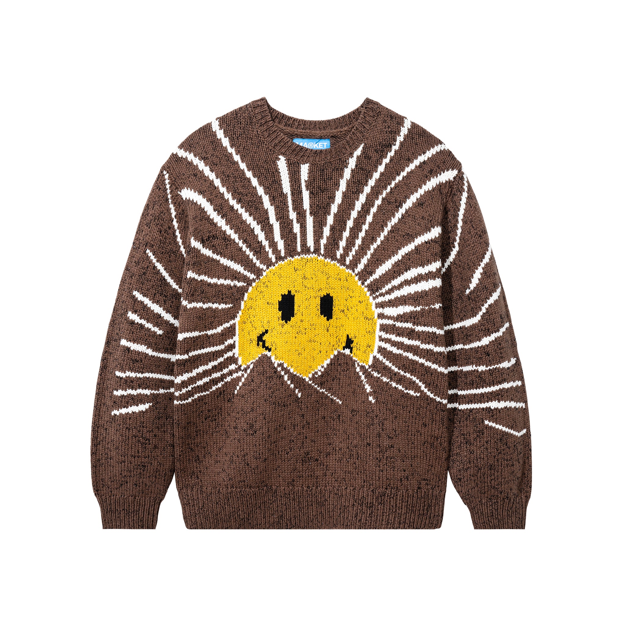 MARKET clothing brand SMILEY SUNRISE SWEATER. Find more graphic tees, jackets, cardigans and more at MarketStudios.com. Formally Chinatown Market.