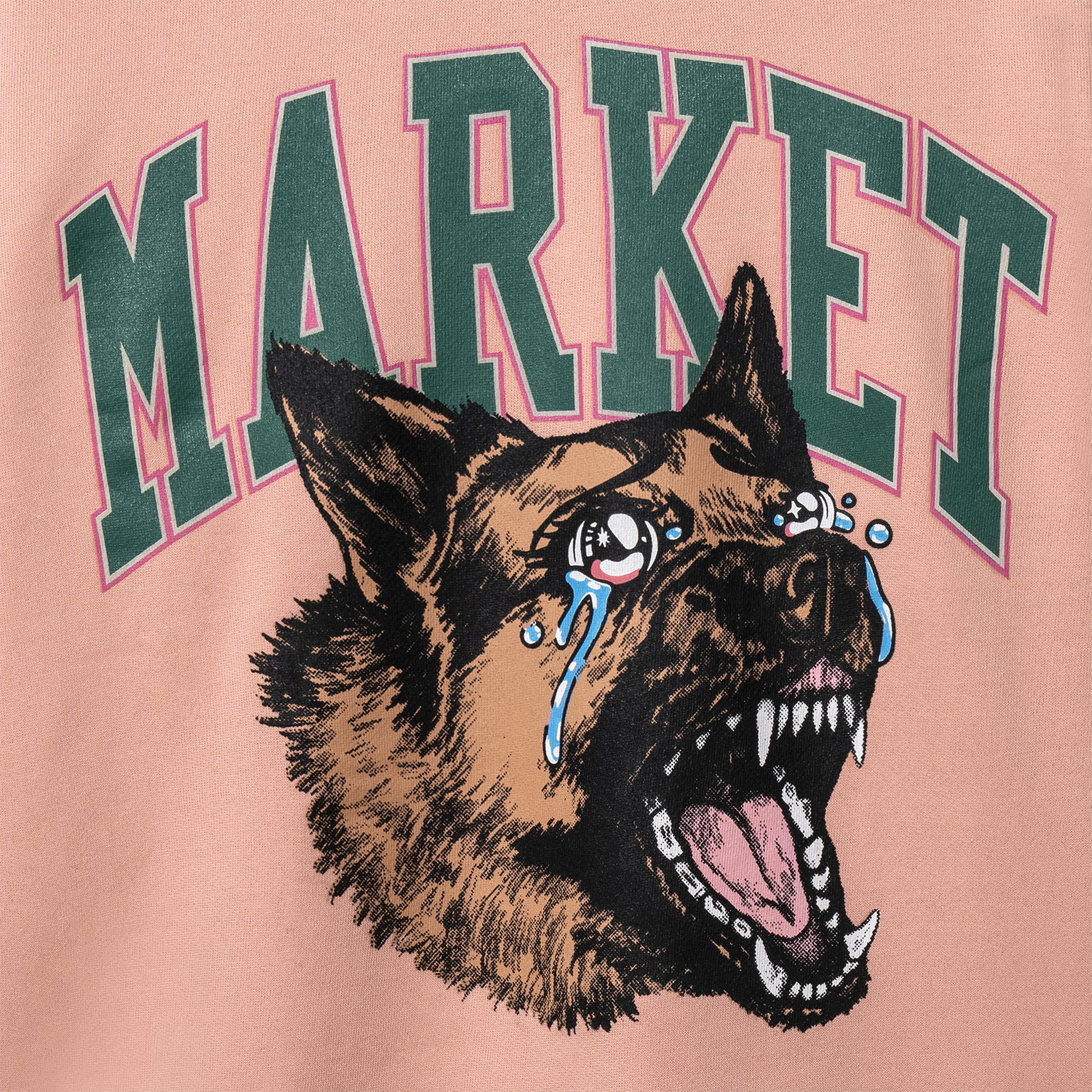 MARKET clothing brand BEWARE CRYING CREWNECK SWEATSHIRT. Find more graphic tees and hoodies at MarketStudios.com. Formally Chinatown Market.