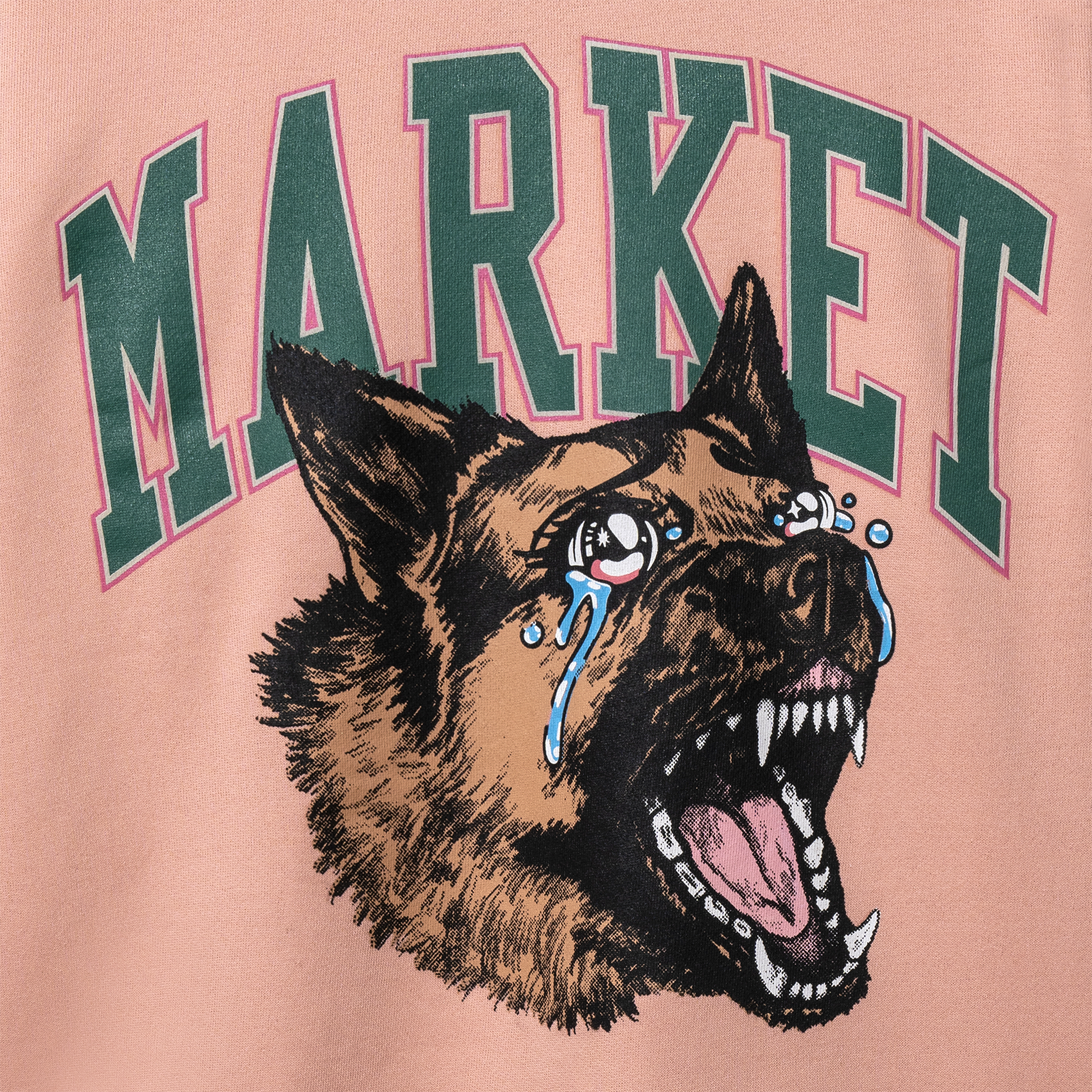 MARKET clothing brand BEWARE CRYING CREWNECK SWEATSHIRT. Find more graphic tees and hoodies at MarketStudios.com. Formally Chinatown Market.