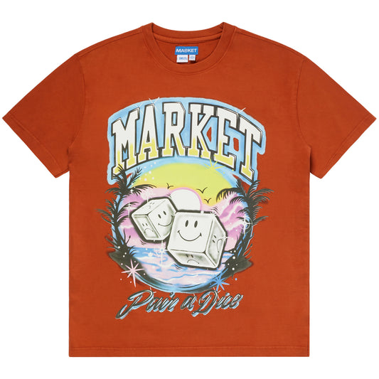 MARKET clothing brand SMILEY PAIR OF DICE T-SHIRT. Find more graphic tees, hats, hoodies and more at MarketStudios.com. Formally Chinatown Market.