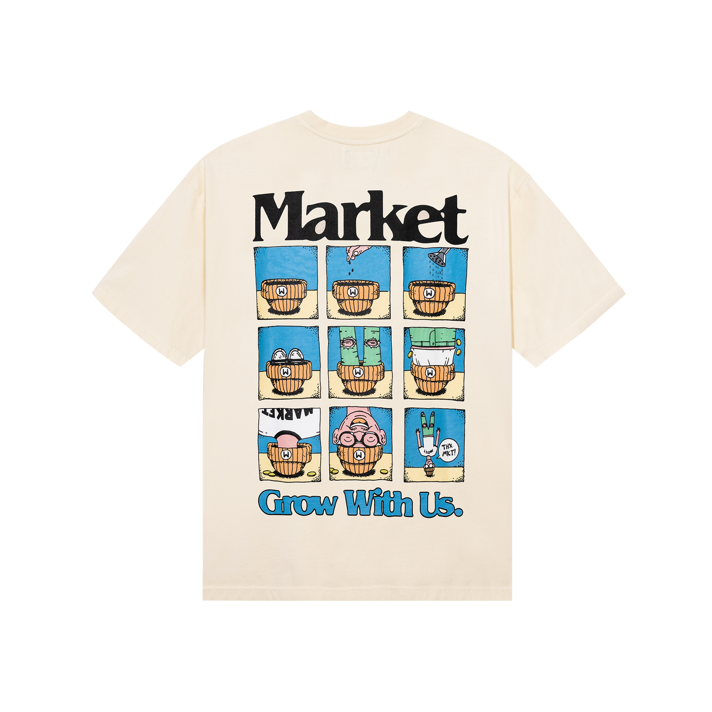 MARKET clothing brand GROW WITH US T-SHIRT. Find more graphic tees, hats, hoodies and more at MarketStudios.com. Formally Chinatown Market.
