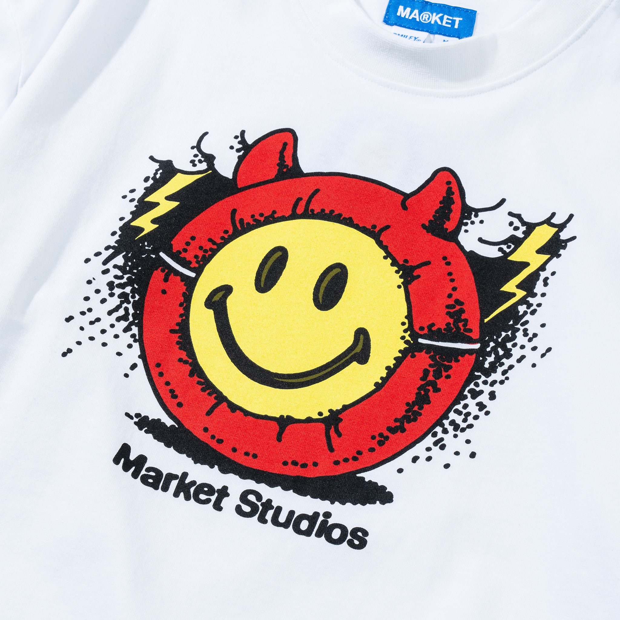 MARKET clothing brand SMILEY MASKED T-SHIRT. Find more graphic tees, hats, hoodies and more at MarketStudios.com. Formally Chinatown Market.