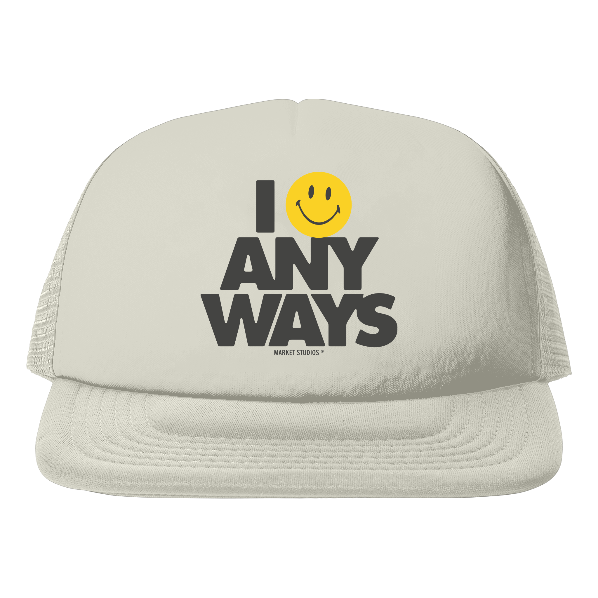 SMILEY SMILEY ANYWAYS TRUCKER HAT