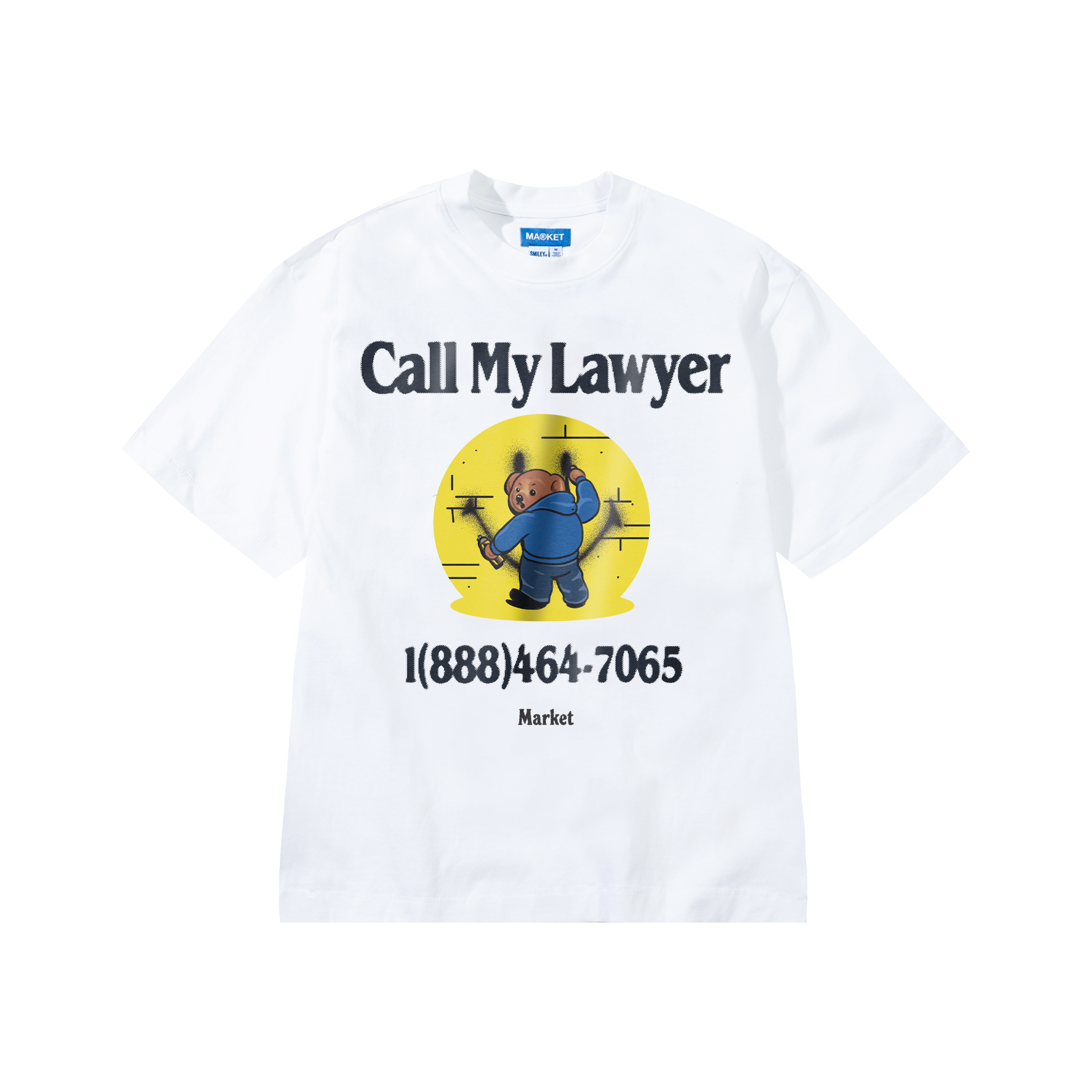 SMILEY CALL MY LAWYER BEAR T-SHIRT