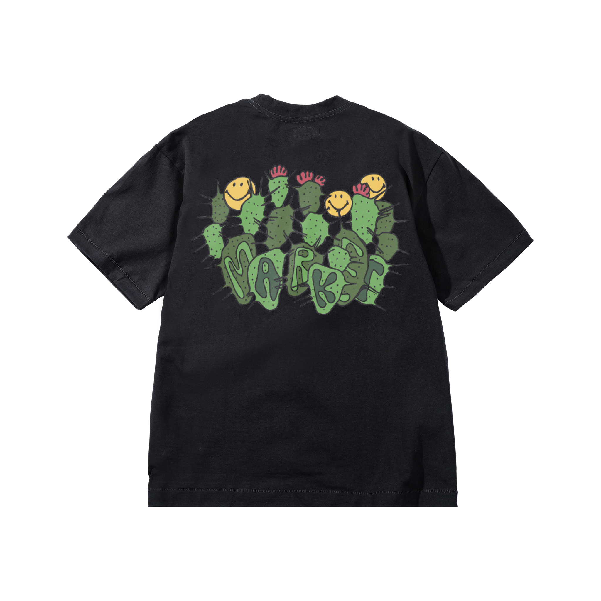 SMILEY CACTUS T-SHIRT - VINTAGE BLACK