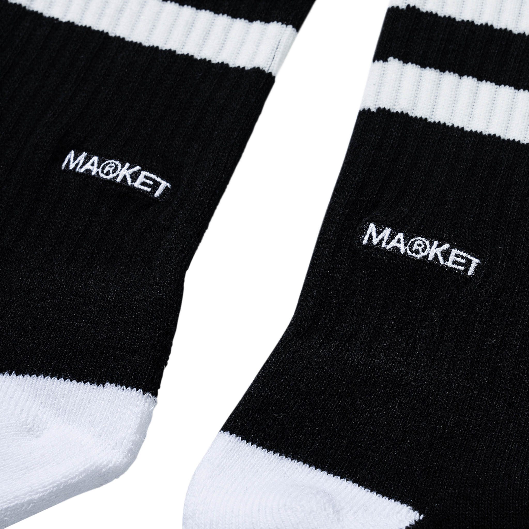 CORE STRIPE CREW SOCKS- BLACK