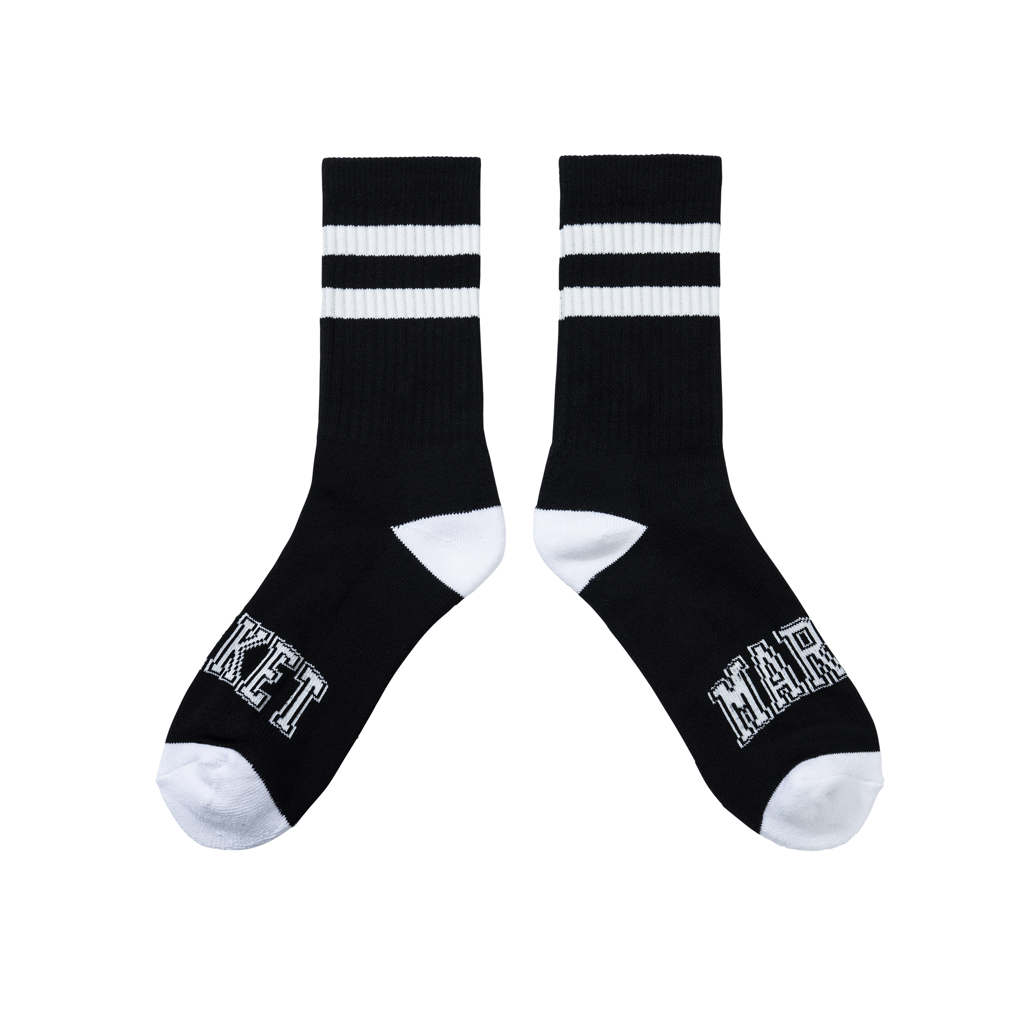 CORE STRIPE CREW SOCKS- BLACK