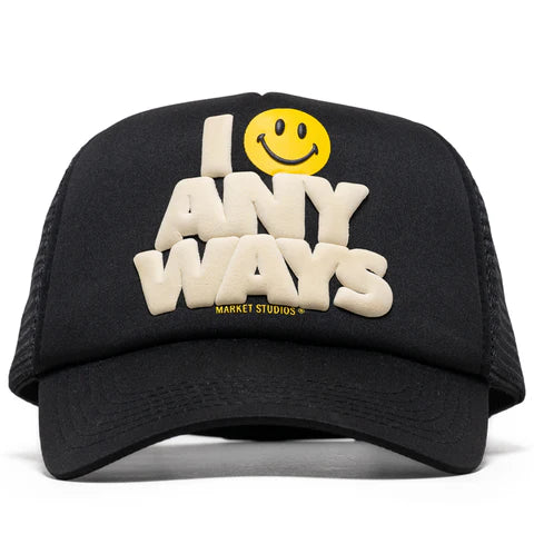 SMILEY SMILEY ANYWAYS TRUCKER HAT