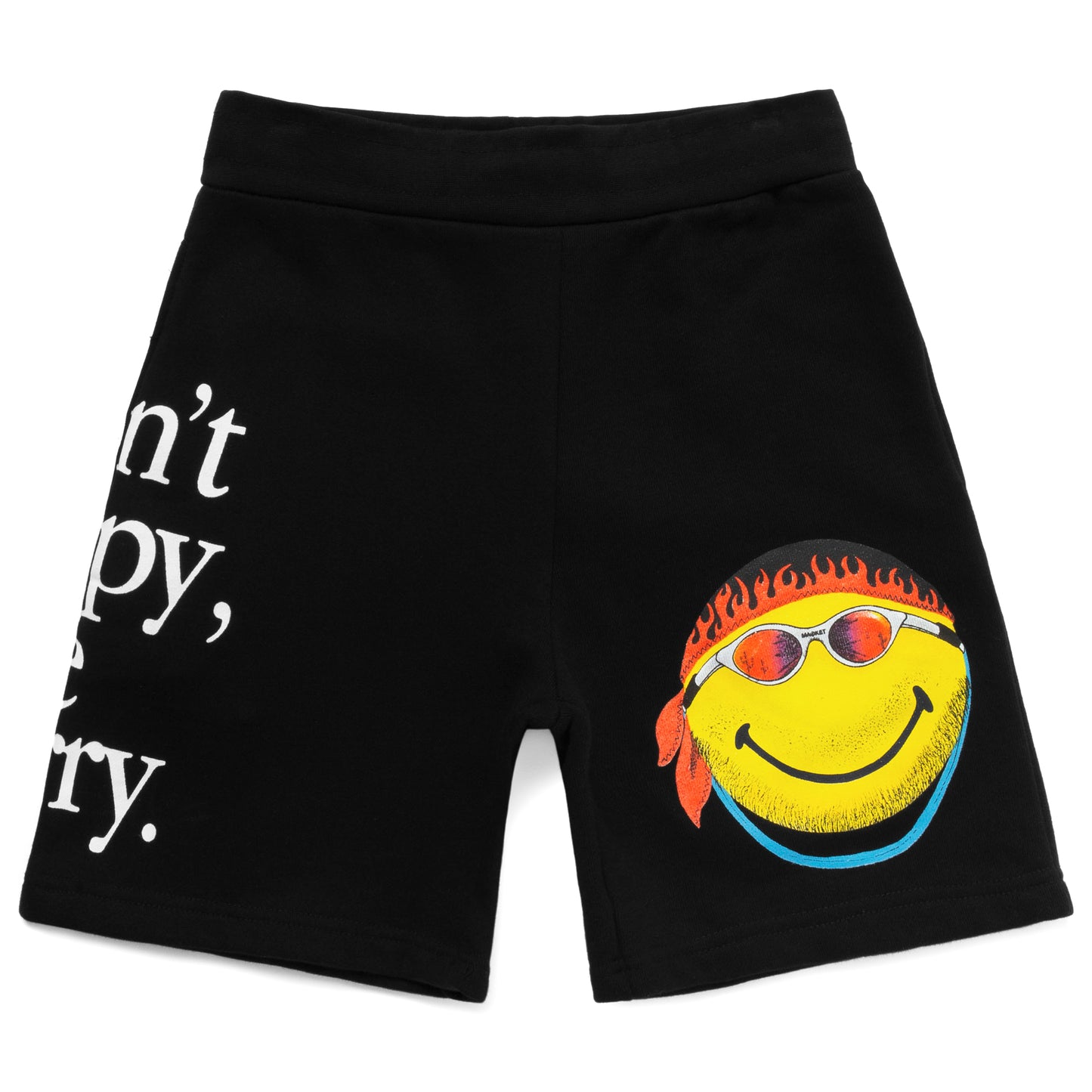 MARKET clothing brand SMILEY DON'T HAPPY, BE WORRY SWEATSHORTS. Find more graphic tees, sweatpants, shorts and more bottoms at MarketStudios.com. Formally Chinatown Market. 