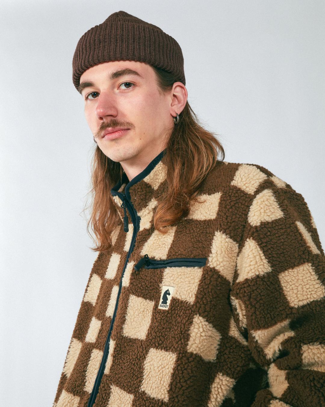 Wool Brown Jacquard Jacket